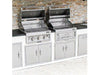 Sunstone SUNCHSZ28 28-inch charcoal grill installed in outdoor kitchen island setup
