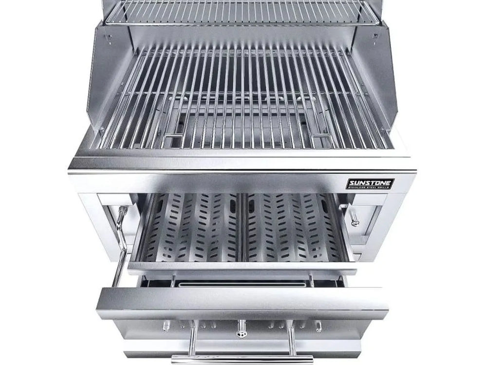Sunstone SUNCHSZ28 adjustable charcoal burn tray and dual ash drawer system