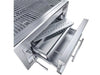 Sunstone SUNCHSZ28 304 stainless steel charcoal grill interior with removable ash pan