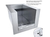 Angled view of Sunstone SUNJK18 18-inch 304 stainless appliance jacket, open insulated sleeve for safe built-in grill or burner install.