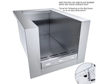Angled view of Sunstone SUNJK18 18-inch 304 stainless appliance jacket, open insulated sleeve for safe built-in grill or burner install.