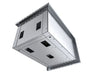 Underside view of Sunstone SUNJK18 18-inch appliance jacket showing mounting base, access cutouts, and stainless construction.