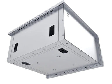 Bottom perspective of Sunstone SUNJK29 insulated jacket showing utility access ports for gas and electrical lines in outdoor kitchen islands.
