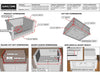 Detailed installation diagram for Sunstone SUNJK33 showing island cut-out requirements and proper appliance placement on the jacket frame.