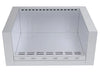 Front interior view of Sunstone SUNJK33 33-inch 304 stainless steel grill jacket featuring built-in ventilation and utility knockouts.