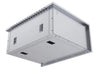 Underside perspective of Sunstone SUNJK33 insulated jacket showing utility pass-through ports for outdoor kitchen gas and electrical lines.
