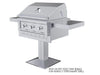 Sunstone SUNJK33 grill jacket shown with optional post mount and side wings for a stationary outdoor grill configuration.
