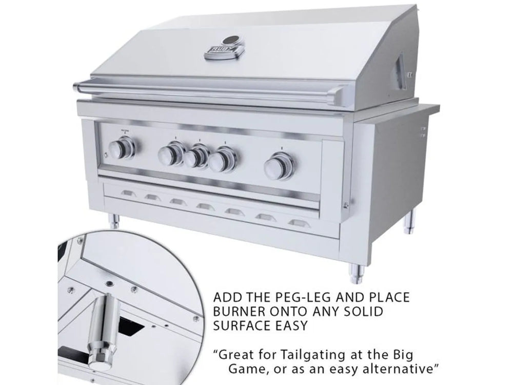 Close-up of Sunstone SUNJK40 40" jacket with optional corner peg-legs for portable countertop use and temporary outdoor cooking.
