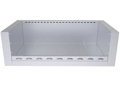 Front view of Sunstone SUNJK45 45-Inch 304 Stainless Steel Appliance Jacket for Ruby 5-Burner grills featuring double-walled heat insulation.