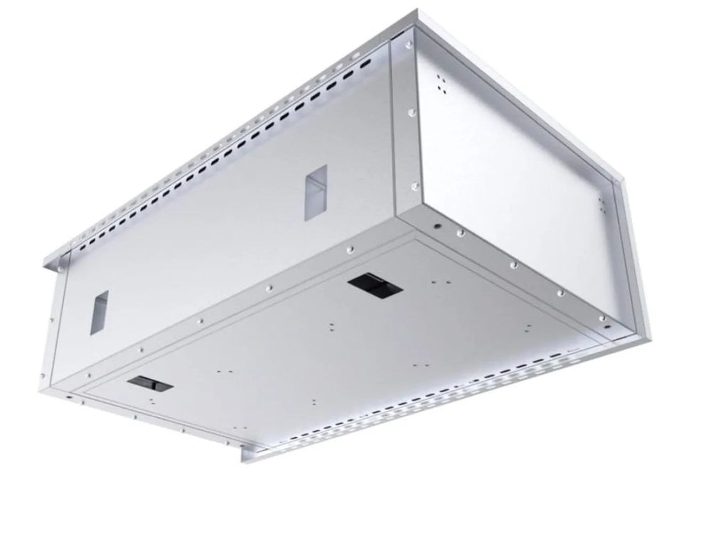 Interior underside of Sunstone SUNJK45 45" insulated jacket showing large utility ports for heavy-duty gas and electrical line access.