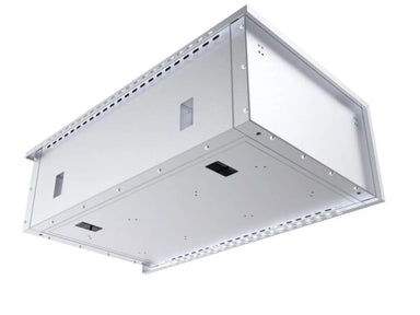 Interior underside of Sunstone SUNJK45 45" insulated jacket showing large utility ports for heavy-duty gas and electrical line access.