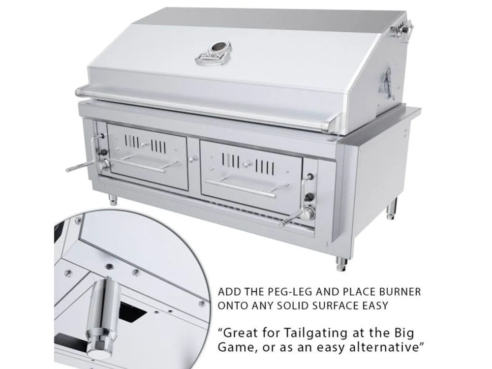 Sunstone SUNJK45 45" stainless steel jacket shown with optional side wings and post mount for a custom freestanding grill setup.