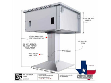 Close-up of the Sunstone SUNJKPOST heavy-duty mounting flange with pre-drilled holes for secure ground anchoring.