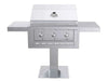 Stainless steel built-in grill with Sunstone SUNJKWING 304 SS jacket wings installed as side shelves using adjustable brackets.