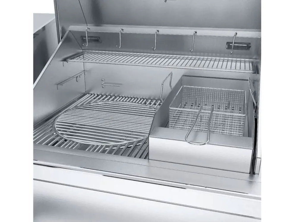 Sunstone SUNPLT40 pellet grill with deep fryer basket insert accessory