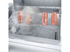 Sunstone SUNPLT40 pellet grill smoking sausages with hanging hooks and stainless steel grates