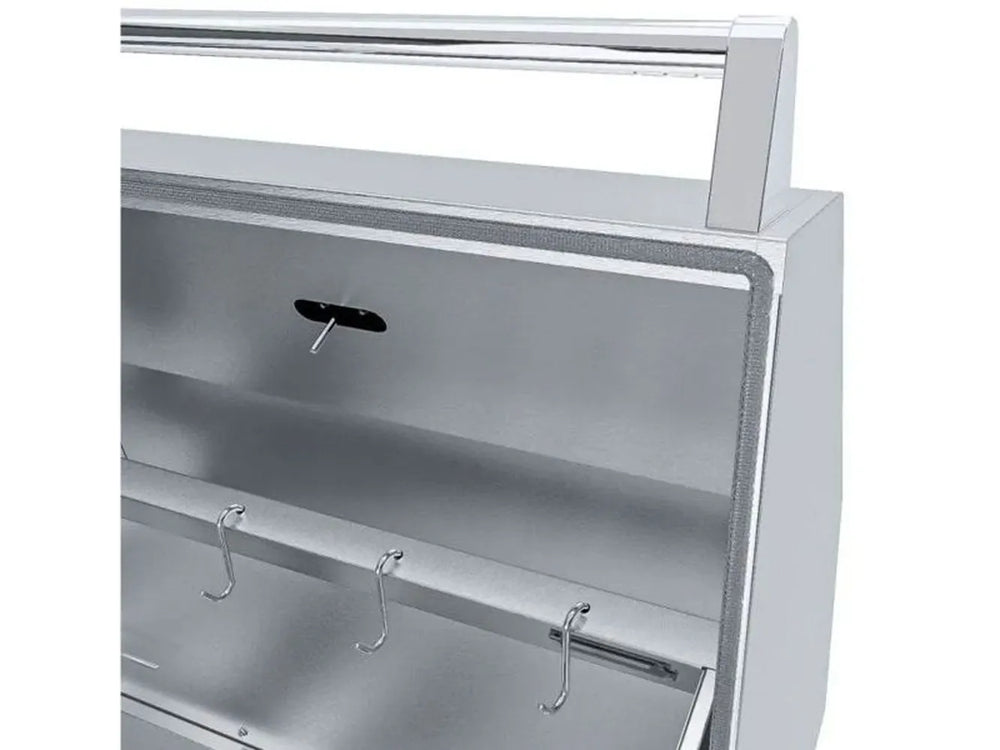 Sunstone SUNPLT40 rear hood view with built-in temperature probe port and smoke vent
