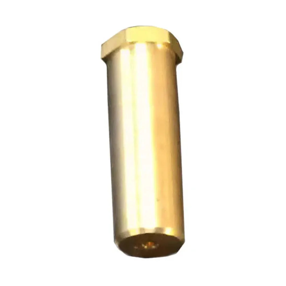 Sunstone P-Orfice-LP propane gas orifice for main burner valve, brass LP orifice fitting replacement part, close-up on white background.