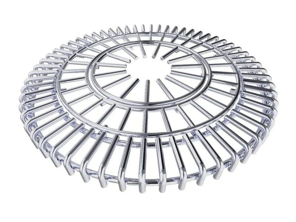 Sunstone SUN24PCB-GRATE 20-inch raised cooking grate, polished stainless steel round insert with radial bars for grill or burner.