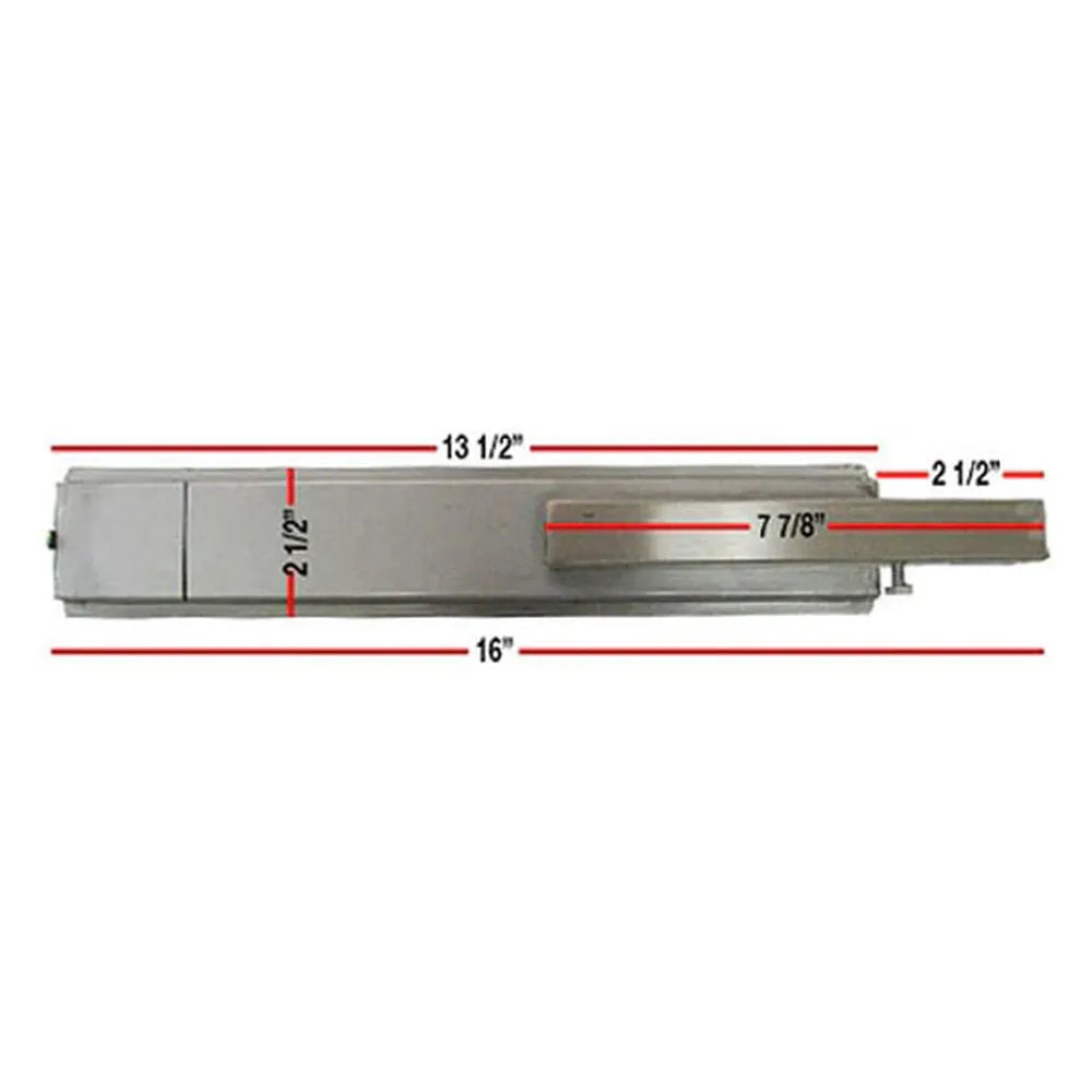 Sunstone P-G-Burner-OCS Sapphire grill burner dimensions diagram, 16-inch burner with measurement callouts for fitment.