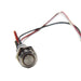 Sunstone R-Light-SW grill light button replacement, stainless push-button switch with wiring leads for Ruby & Sunstone grills.