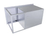 Back view of Sunstone BA-DDC42 42-inch 304 stainless steel outdoor kitchen cabinet frame with open cutout.