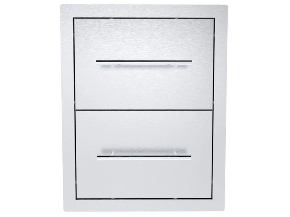 Sunstone TEX-16PCD paper towel holder drawer combo in 304 stainless steel, flush-mount outdoor kitchen access drawer with handle.