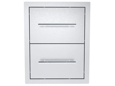 Sunstone TEX-16PCD paper towel holder drawer combo in 304 stainless steel, flush-mount outdoor kitchen access drawer with handle.