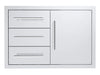 Sunstone TEX-30TDDC 30-inch triple drawers with single access door, 304 stainless outdoor BBQ island cabinet combo.