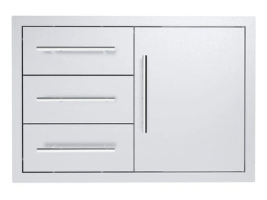 Sunstone TEX-30TDDC 30-inch triple drawers with single access door, 304 stainless outdoor BBQ island cabinet combo.