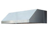 TrueFlame outdoor vent hood, professional stainless steel angled exterior.