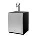 Kegco 24" Triple Tap ADA Kegerator with stainless steel door, black cabinet, and three-faucet chrome draft tower