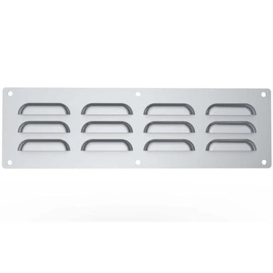 Sunstone Vent-S 15-inch by 4.5-inch louvered vent panel made of heavy-duty 304 stainless steel for professional outdoor kitchen island ventilation.