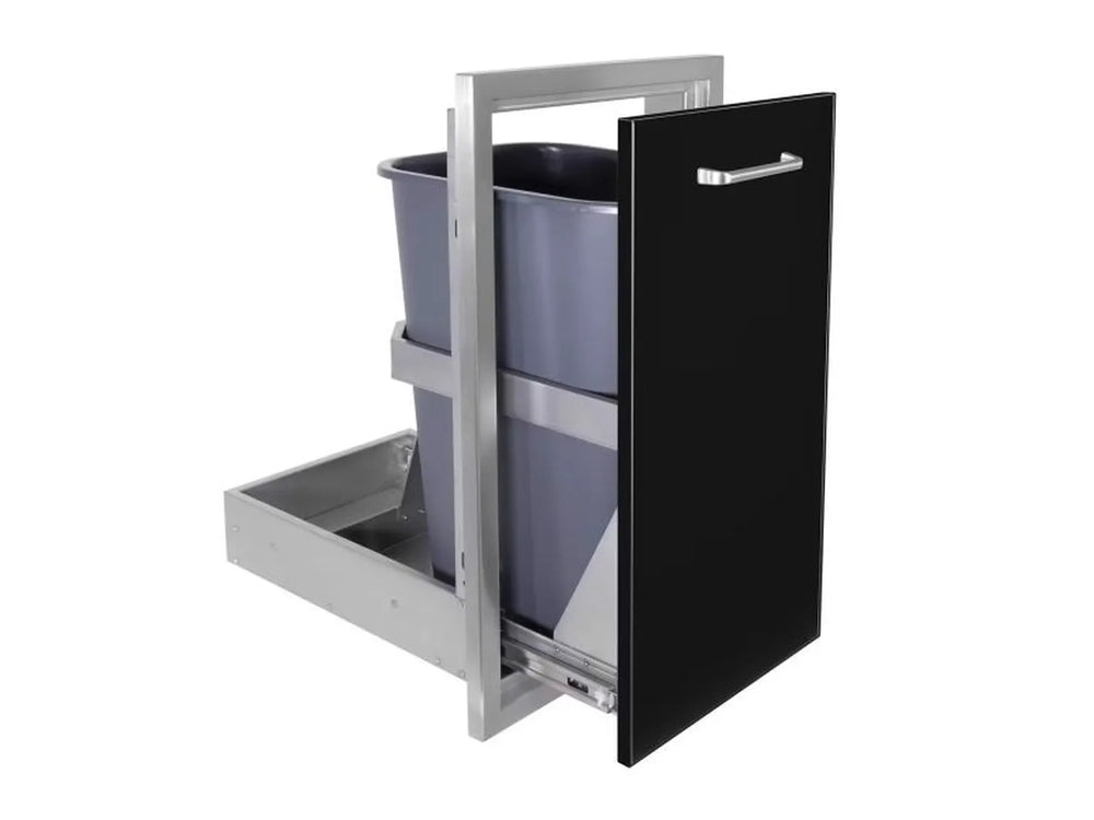 Wildfire WFTRDW1426-BSS Roll-Out Outdoor Trash Drawer 14" Angled View