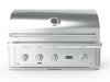 Wildfire 36-Inch Built-In Gas Grill front view with silver control knobs and stainless steel finish