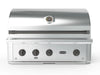Wildfire 36-Inch Built-In Gas Grill front view with dark control knobs and temperature gauge on hood