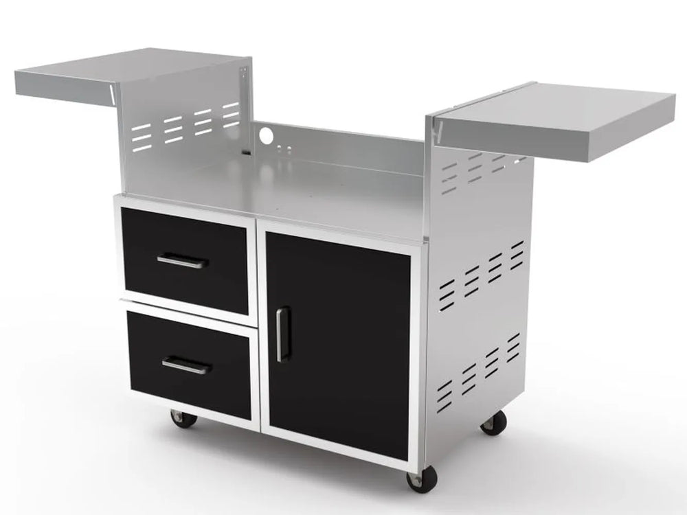 Wildfire WFCART36-BSS 36" Grill Cart – Black 304 Angled View